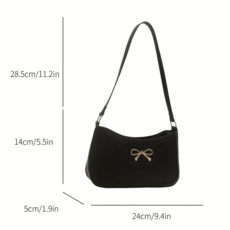 Chic Black Bow Shoulder Bag - Noire Co