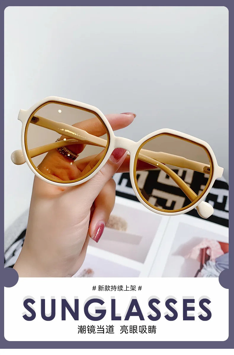 Luna Oversized Vintage Sunglasses – Polarized Round Frames - Noire Co